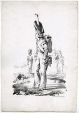 Antique Master Print-MILITARY-SOLDIER-FUR HAT-RIFLE-BAYONET-Charlet-c. 1817-1818