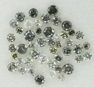 1.00 Carat Natural Round Brilliant Cut Salt and Pepper Diamond for Fine Jewelry - Picture 1 of 12