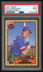 1987 TOPPS DAVE MAGADAN #512 FUTURE STARS NEW YORK METS ROOKIE RC PSA 9 MINT