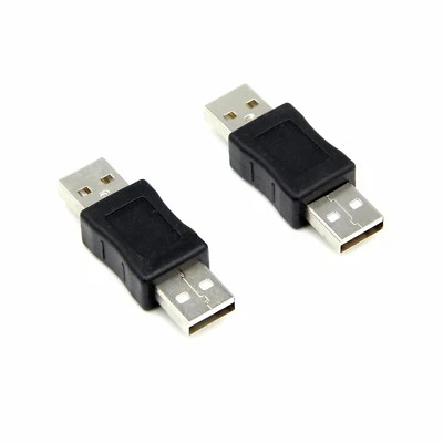 2 pcs USB 2.0 A Male to Male M/M Adapter Connector Joiner Coupler Cable Lead UK - Image 1 of 4