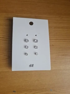 H&M Set of Three Silver Stud Earrings - Picture 1 of 4