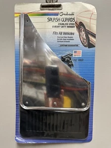 RARE Vintage PAIR Stainless Steel / Flap Splash Guards 12.5” Mud Flaps 1970s NEW - Picture 1 of 4