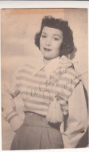 Cartolina d'epoca anni '50 Jane Wyman autografata (facsimile) - Foto 1 di 2