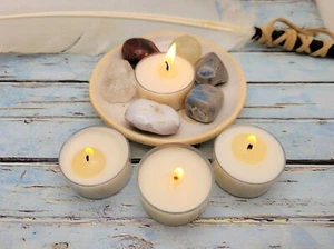 PALO SANTO Pack of 4 Tea Light Candles / 1.5 inch Tealight Candles / Healing - Picture 1 of 7