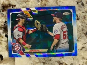 2021 TOPPS CHROME SAPPHIRE BASE CARD WASHINGTON NATIONALS SEAN DOOLITTLE #17 - Picture 1 of 1