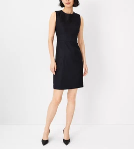 Ann Taylor Women`s $159 The Seamed Fitted Shift Dress in Linen Twill size 14 - Picture 1 of 7