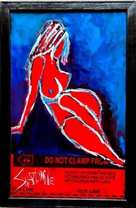 free shipping LADY COLORFUL Upcycled Painting SWARTZMILLER DNA SIGNED POP ART - Picture 1 of 12