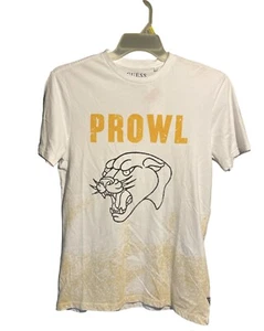 GUESS Prowl Panther Camiseta Para Hombre Talla XL Blanca Mangas Cortas Cuello Redondo - Imagen 1 de 6