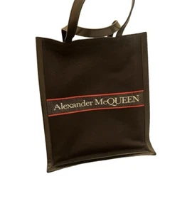 Alexander McQueen Tore Bag Black Fabric Leather Shoulders New With Tags - Picture 1 of 10