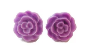 Light Purple Resin Flower Cabochon Jewellery Stud Earrings - Picture 1 of 1