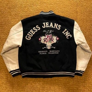 Vintage Guess Jeans Inc Georges Marciano Floral Collection Varsity Jacket Small - Picture 1 of 6