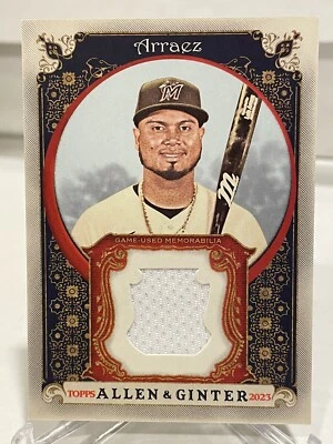 2023 Allen & Ginter Luis Arraez Game Used Jersey Relic Miami Marlins - Image 1 of 4