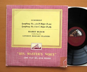 CLP 1090 Schubert Symphony no. 3 & 6 Harry Blech London Mozart Players HMV Mono - Picture 1 of 5