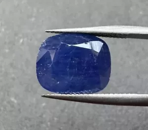 PIETRA PREZIOSA SCIOLTA ZAFFIRO BLU BIRMANIA NATURALE, 7,65 CT, MISURA:10,4x8,1x4,4 mm - Foto 1 di 9