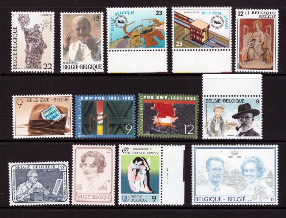 Belgium 1985 MNH mint stamps selection - Image 1 of 1