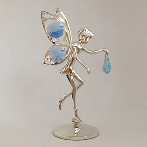Fairy FIGURINE - FREE STANDING SILVER PLATED WITH AUSTRIAN CRYSTALS - Picture 1 of 1