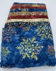 Batik Cotton Quilting Sewing Fabric 11 Designs Pieces Blue Red Tan - Picture 1 of 6
