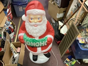 SANTA CLAUS Christmas BLOW MOLD  St. Nick Holiday Lights HO HO HO Yard Decor VTG - Picture 1 of 5