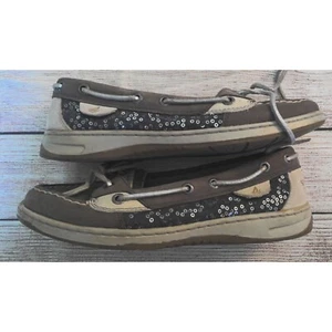 Sperry Womens Metallic Gold 7M Sequins - Picture 1 of 7