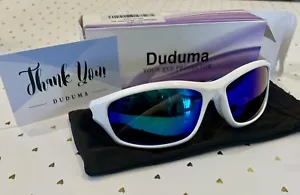 Duduma Polarized UV400 Sports Sunglasses Wrap White/Blue Frame Tr90 - Picture 1 of 7