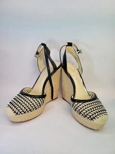 Jessica Simpson Zestah Wedge Shoe Espadrilles Black & Cream new Size 6.5 - Picture 1 of 5