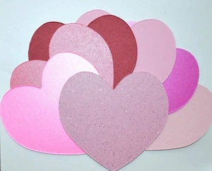 20 Tarjetas Grandes Recortes de Corazón 4"" x 4"" Surtidas Rosa Perla NUEVAS - Imagen 1 de 1
