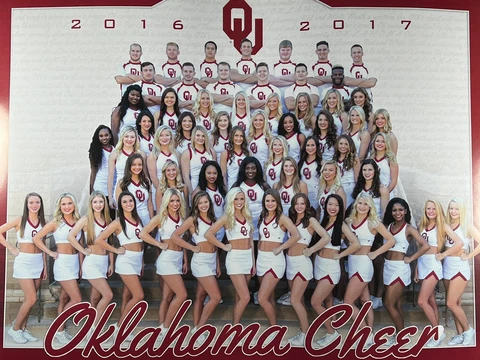 2016-17 Oklahoma Sooners Cheer Squad Poster Cheerleading Spirit Football 18x24 Cover