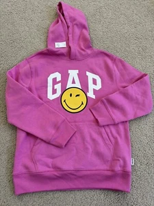 NWT! GapKids | SmileyWorld® Logo Hoodie PINK Size XL  12 - Picture 1 of 7