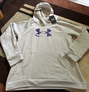 Under Armour Girl's Rival Fleece Logo Cotton Hoodie Size YXL NWT - Picture 1 of 8