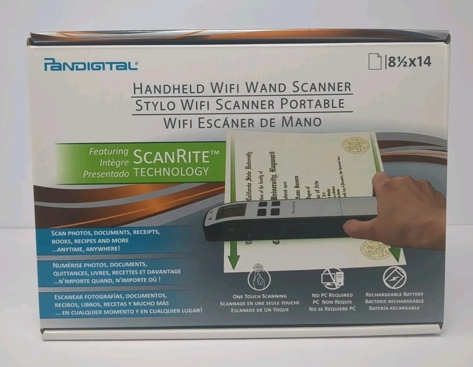 Pandigital Handheld Wi-Fi Wand Scanner S8X1103 Red - Image 1 of 1