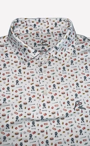 Rhoback The Grillmaster Mens Size M Performance Polo Shirt All Over Print *FLAW - Picture 1 of 11