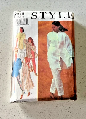 Style 2416 Sewing Pattern Vintage 1994 Shirts Tops Pants Size A (8-18) - Image 1 of 4