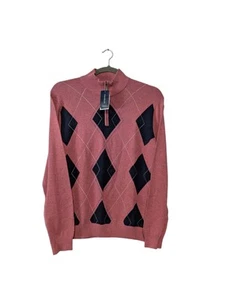 New' Club Room Men's 3/4 Zip Pullovers Sweater Plaid 100% Pima Cotton Size XL - Picture 1 of 11