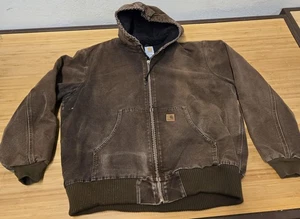 Carhartt Jacke Herren 2XL Tall braun Kapuze gesteppt gefüttert Duck Active Workwear - Bild 1 von 10