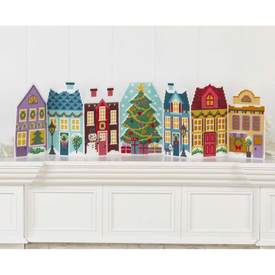 Herrschners® Christmas Village Mantle Sitter Plastic Canvas Kit - Image 1 of 1