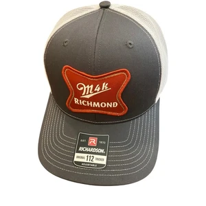 Sombrero de camionero Richardson M4K Miller High Life Richmond VA malla blanca carbón - Imagen 1 de 11