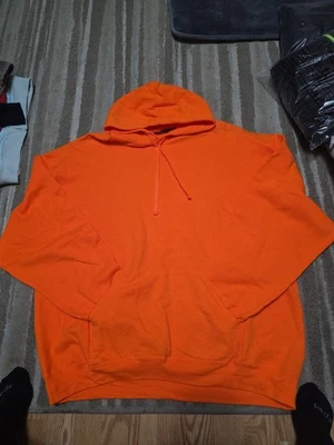 Mens Sz 2XL Fruit Of The Loom Hi Vis Orange Hoody - Image 1 of 3