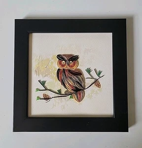 Yoder Do American Quilling Card Company Framed 3D Owl Art Nature Renaissance - Picture 1 of 9