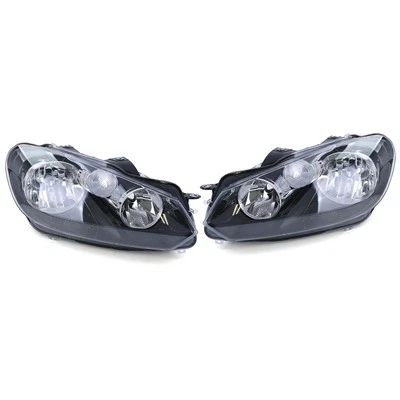 Phare Noir Avec Moteur LWR Droit + Gauche Pour VW Golf 6 VI 1K 08-14 - Photo 1/4