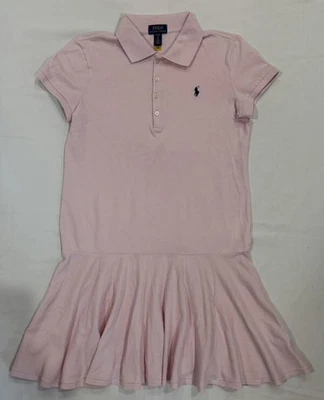 Polo Ralph Lauren Girls Polo Dress Light Pink With Navy Blue Pony Sz 16 NWOT - Image 1 of 4