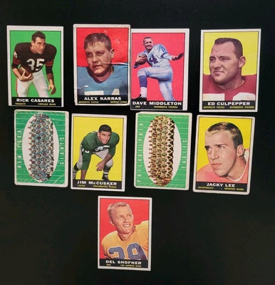 1961 Topps Football Cards - 9 Card Lot - Alex Karras | Jacky Lee - Image 1 of 4