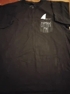 CAPTAIN FIN Sz.Lg. Black Pocket w/ Sail Graphic Casual Short Sleeve T-Shirt - Picture 1 of 8