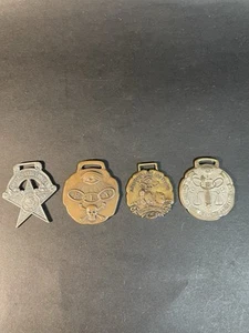 4 Antique I.O.O.F. Odd Fellows FLT Watch Fobs Maine & Massachusetts - Picture 1 of 11