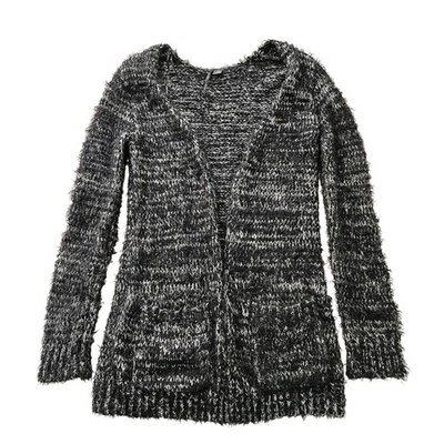 Suéter cárdigan difuso estilo Y2K frente abierto. Piquetes delanteros. Talla grande.  Foto 1 de 4