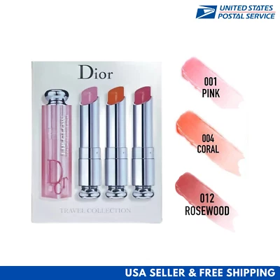 Dior Addict Lip Glow Trio 001 Pink, 004 Coral, 012 Rosewood | Gloss Balm - Image 1 of 3