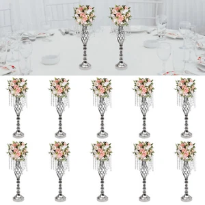 10 pezzi supporti in cristallo centrotavola matrimonio portafiori 21,7" alti USA - Foto 1 di 19