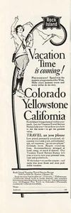 1927 Rock Island Railway: Colorado Yellowstone California Vintage Print Ad - Picture 1 of 5