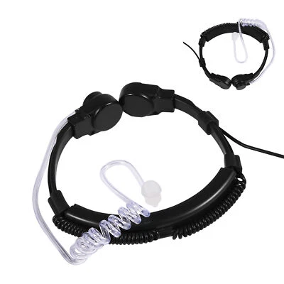 MARKENLOS Kehlkopfmikrofon Headset Akustisches Rohr Ohrhörer PTT für Baofeng UV5R 2-Way