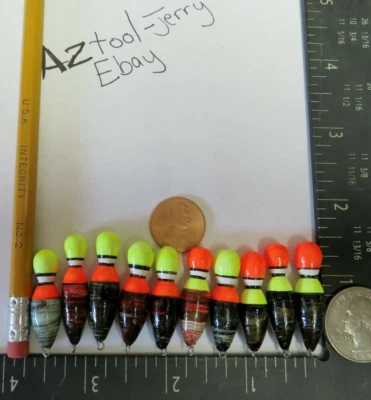 10 NEW WOOD SLIP FLOATS / BOBBERS PANFISH  ICE FISHING NO FREEZE UP ON LINE B4 - Image 1 of 4