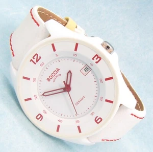 Orologio da polso donna BOCCIA TITANIUM Ceramic pelle data 3226-03 3ATM Batt nuovo S287 - Foto 1 di 2